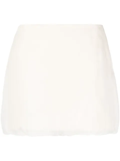 Blanca Vita satin-finish silk miniskirt