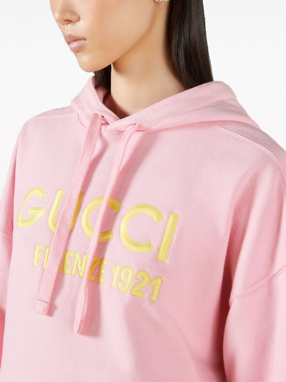 Gucci Hoodie met geborduurd logo Roze