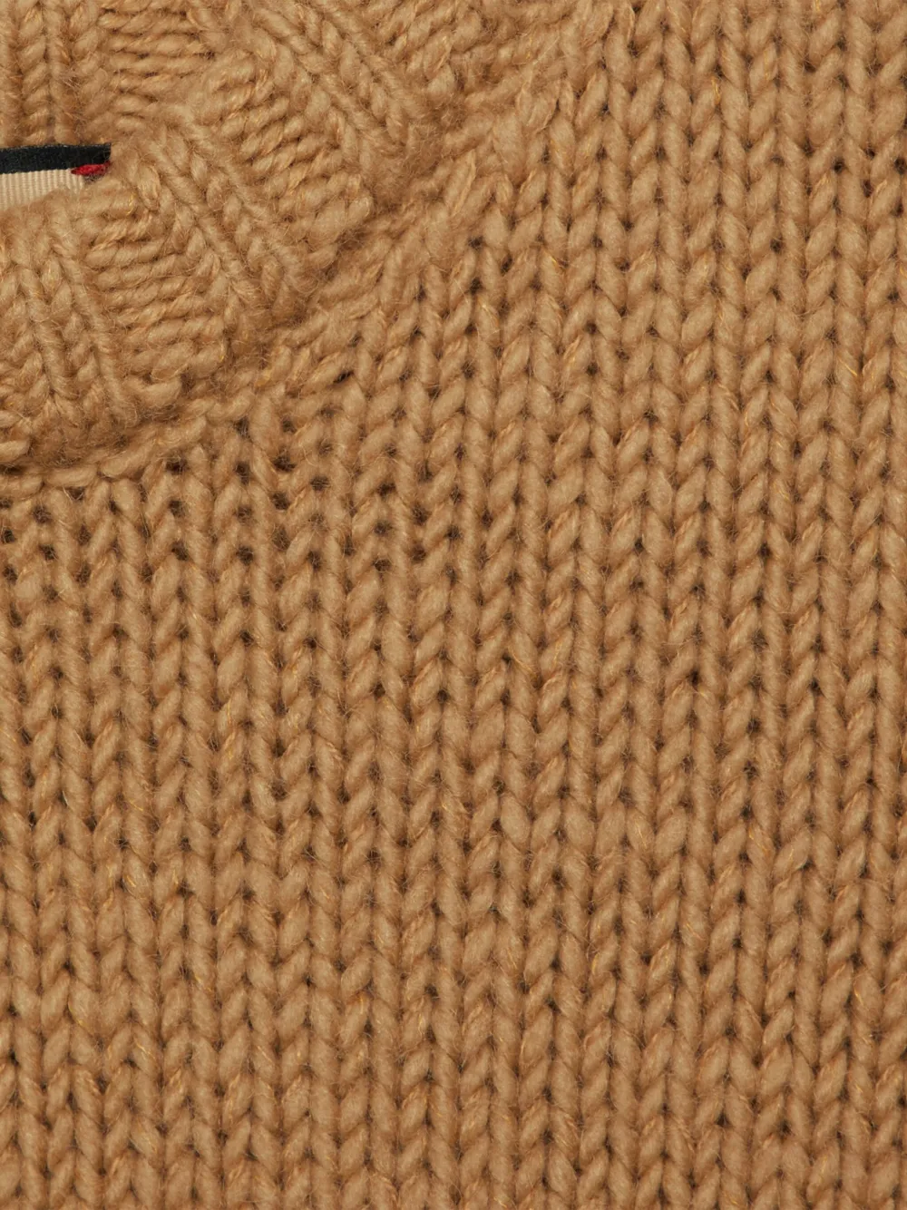 Gucci Camel Brown Crewneck Sweater With Web Intarsia In Wool And Mohair Man In Multi