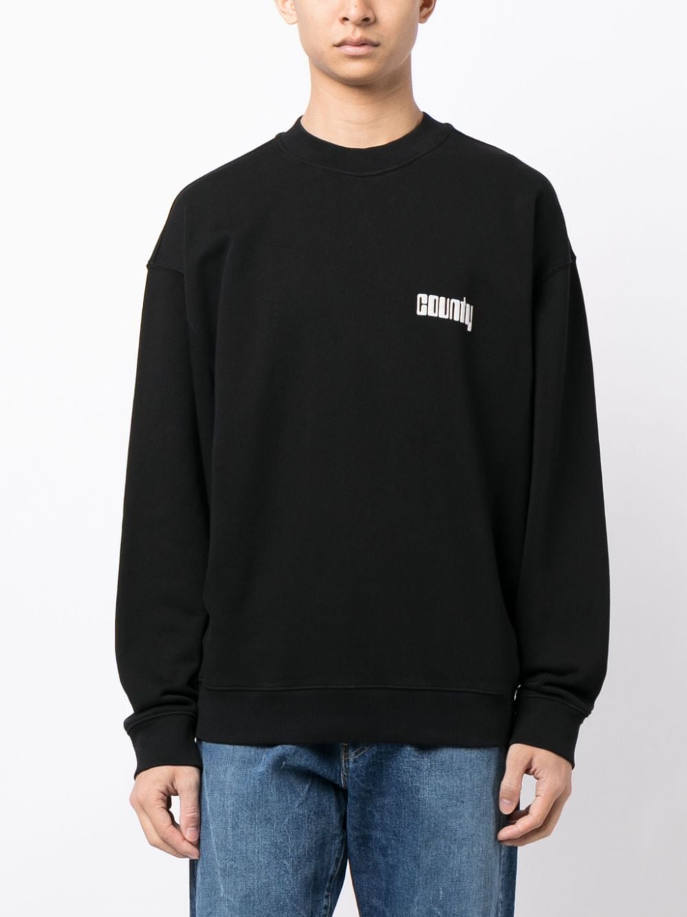 Shop Marcelo Burlon County Of Milan Logo-print Sweatshirt In Black