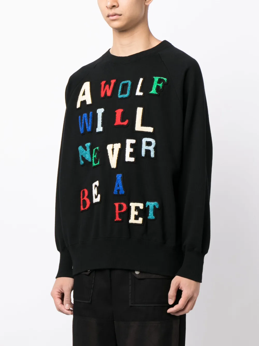 Undercover Sweater met patch Zwart