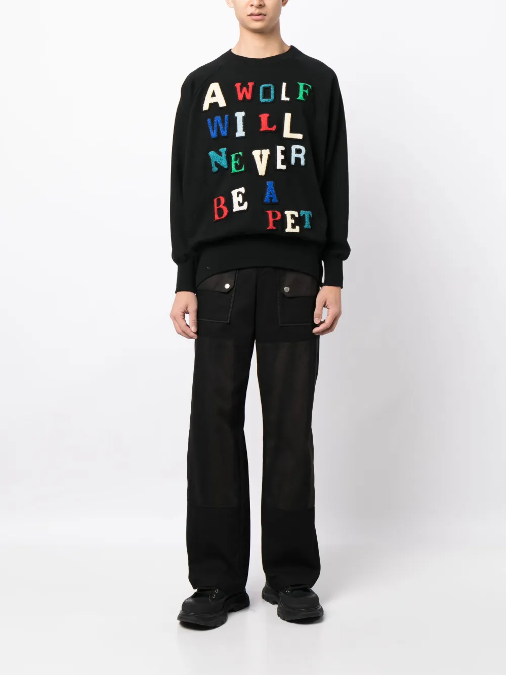 Undercover Sweater met patch - Zwart