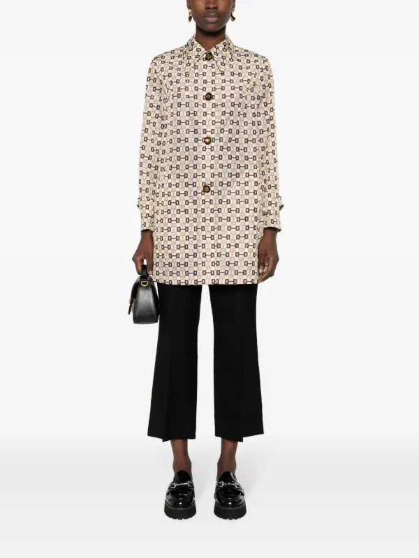 トレンチコート GUCCI GUCCI HORSEBIT PRINT NYLON OVERCOAT GUCCI】GUCCI HORSEBIT PRINT NYLON COAT (GUCCI/トレンチコート