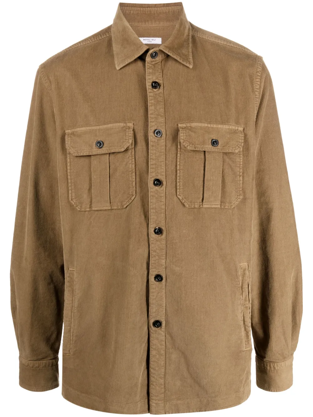 Boglioli Ribfluwelen overhemd Beige