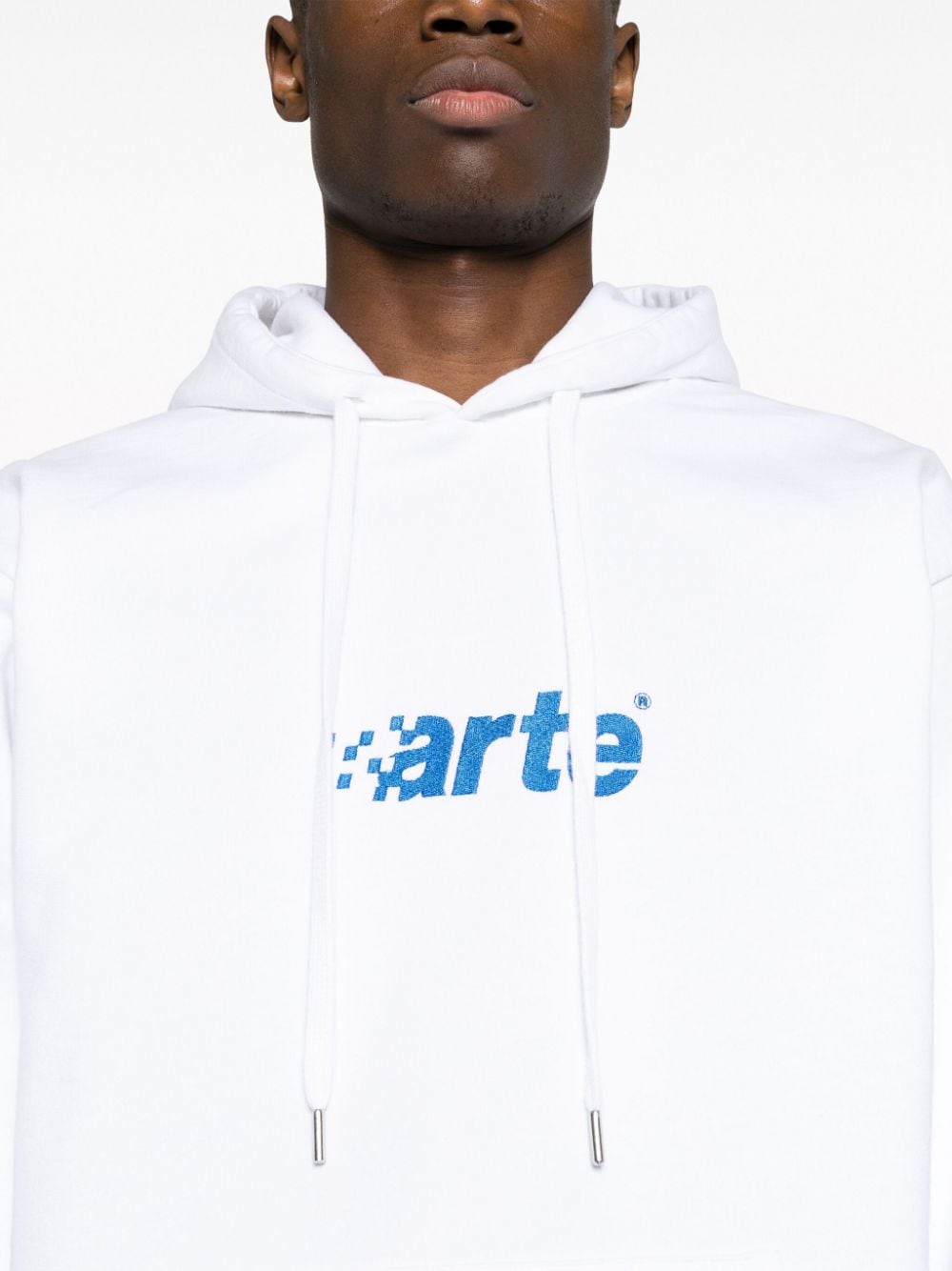 Shop Arte Harmon Logo-print Cotton Hoodie In White