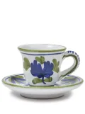 Cabana Blossom ceramic espresso cup and saucer - Blue