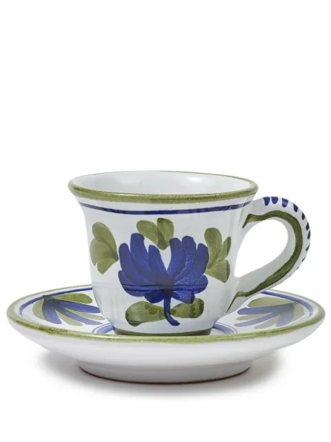 Cabana Blossom ceramic espresso cup and saucer