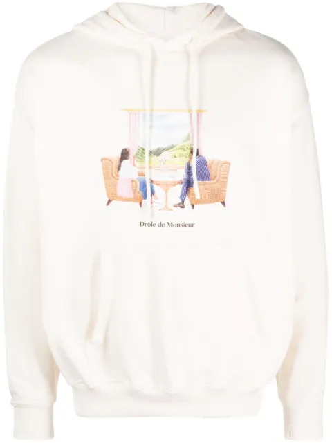 Drôle De Monsieur Voyage logo-print hoodie