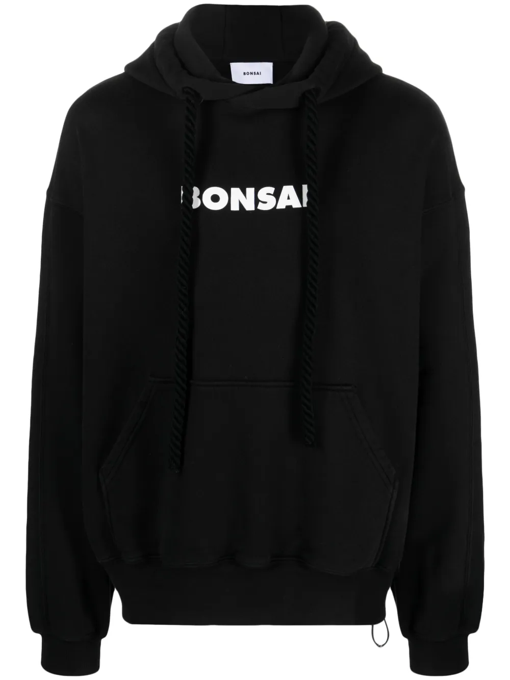 Bonsai Logo Print Cotton Hoodie In Schwarz