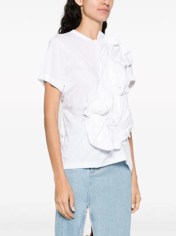 Comme Des Garçons Ruched T-shirt | White | FARFETCH