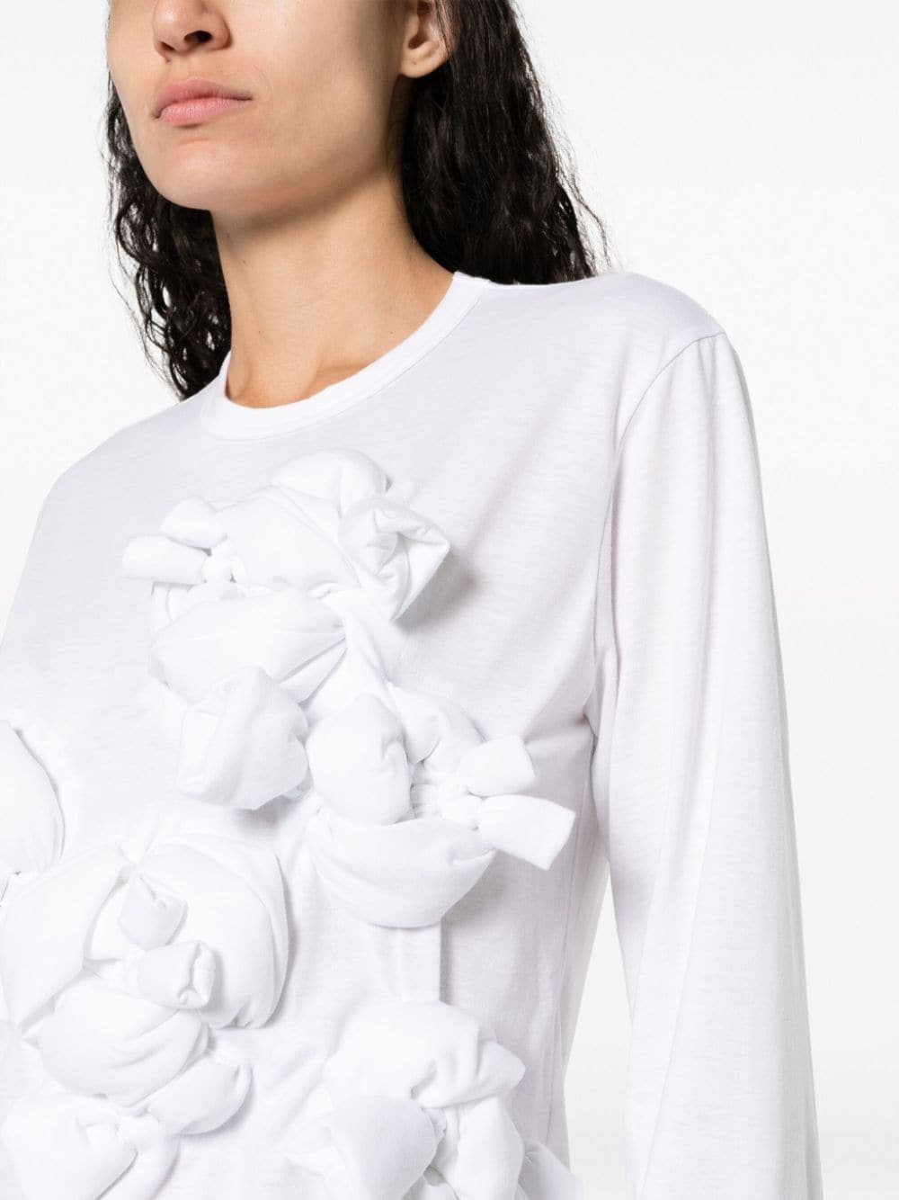 Shop Comme Des Garçons Appliqué-detail Cotton T-shirt In White
