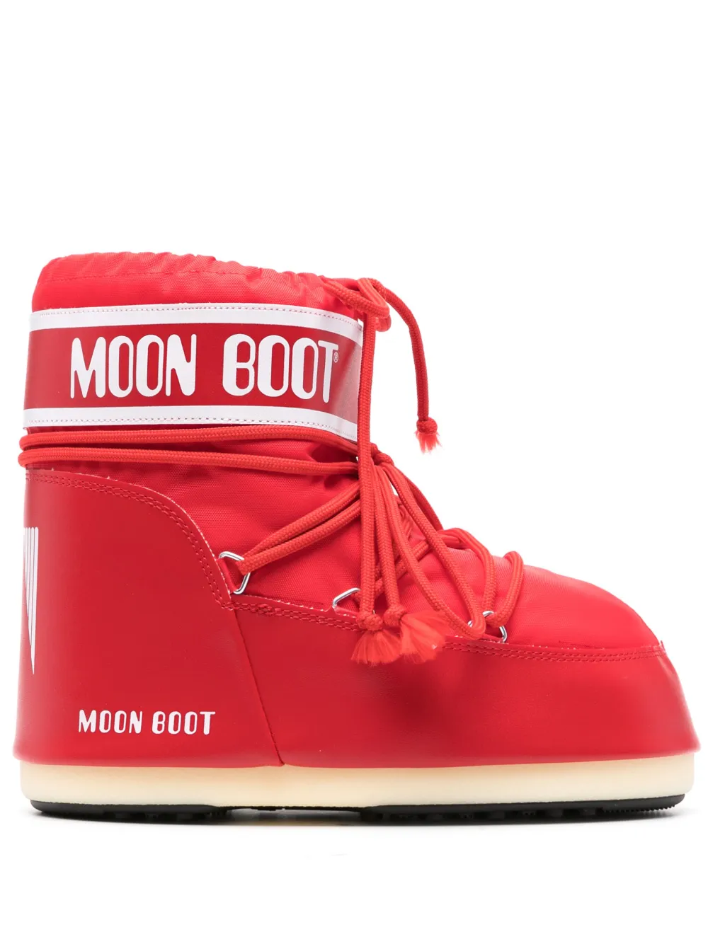 Moon Boot Round-toed Ankle Boots In Red