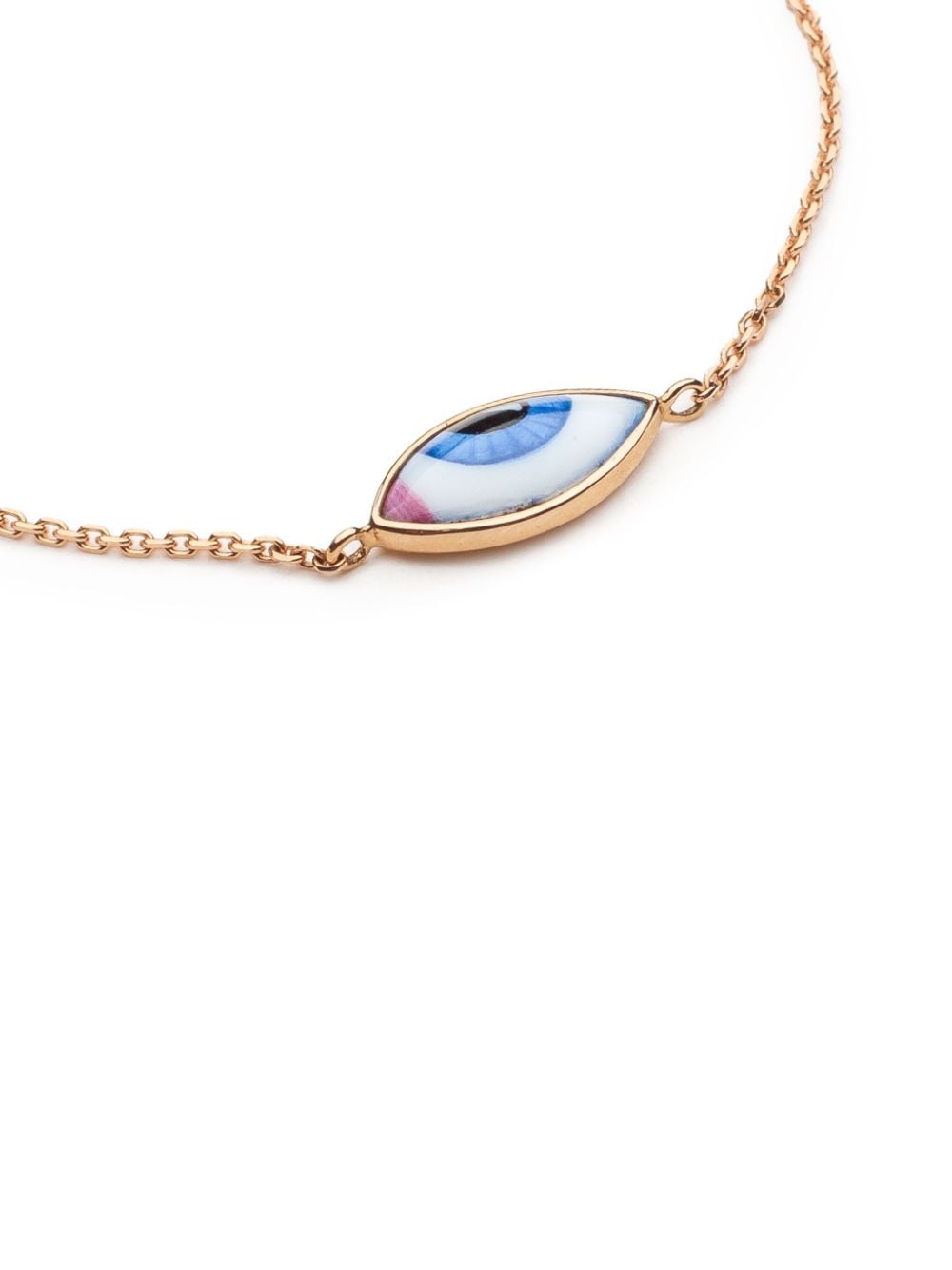 Lito 14kt rose gold Petit Bleu enamelled bracelet - Roze