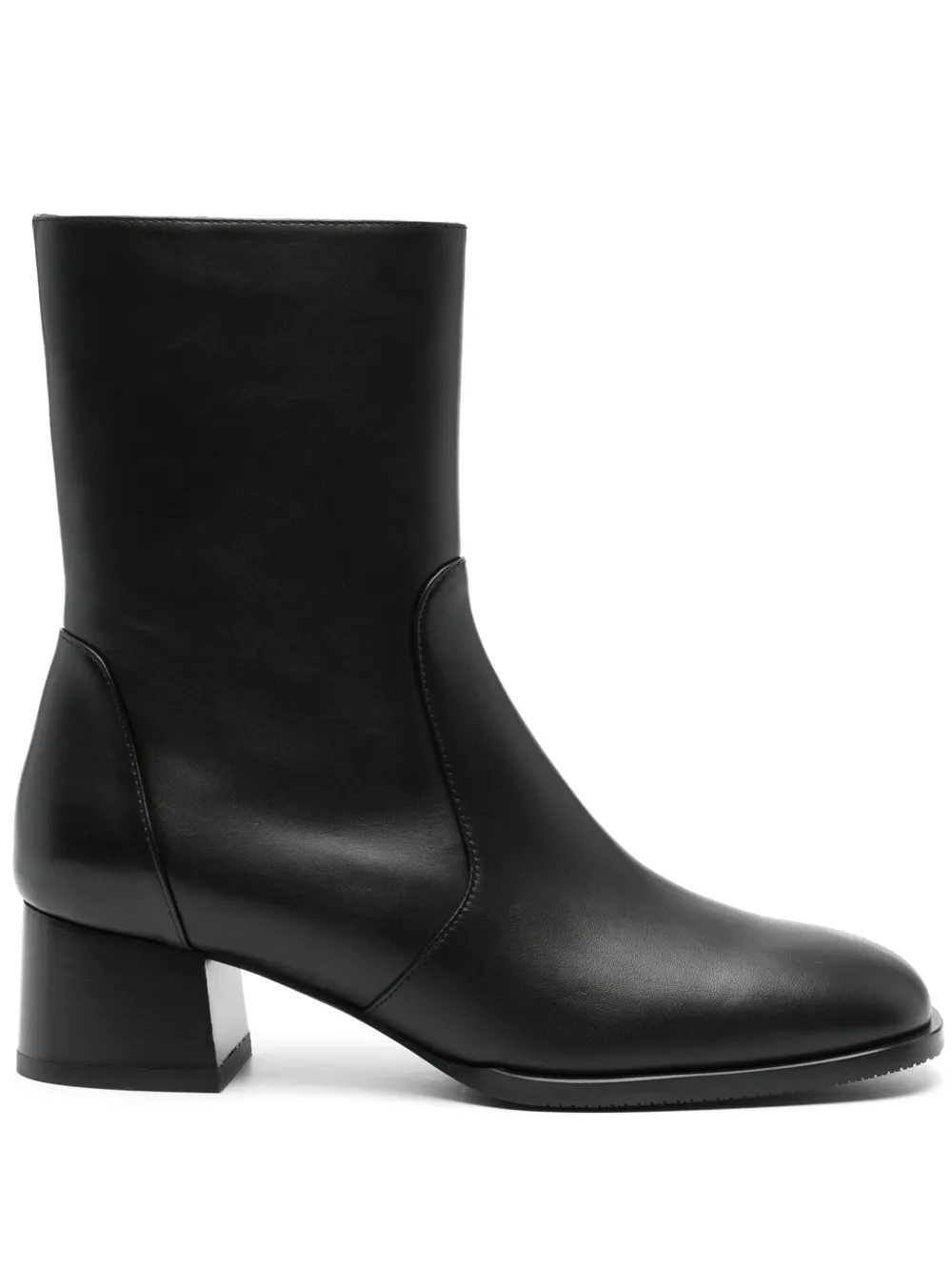 Stuart Weitzman Yuliana 60 Womens Leather Pull On Mid-calf Boots In Black Leather