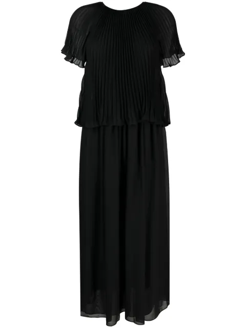 Emporio Armani pleated short-sleeve maxi dress