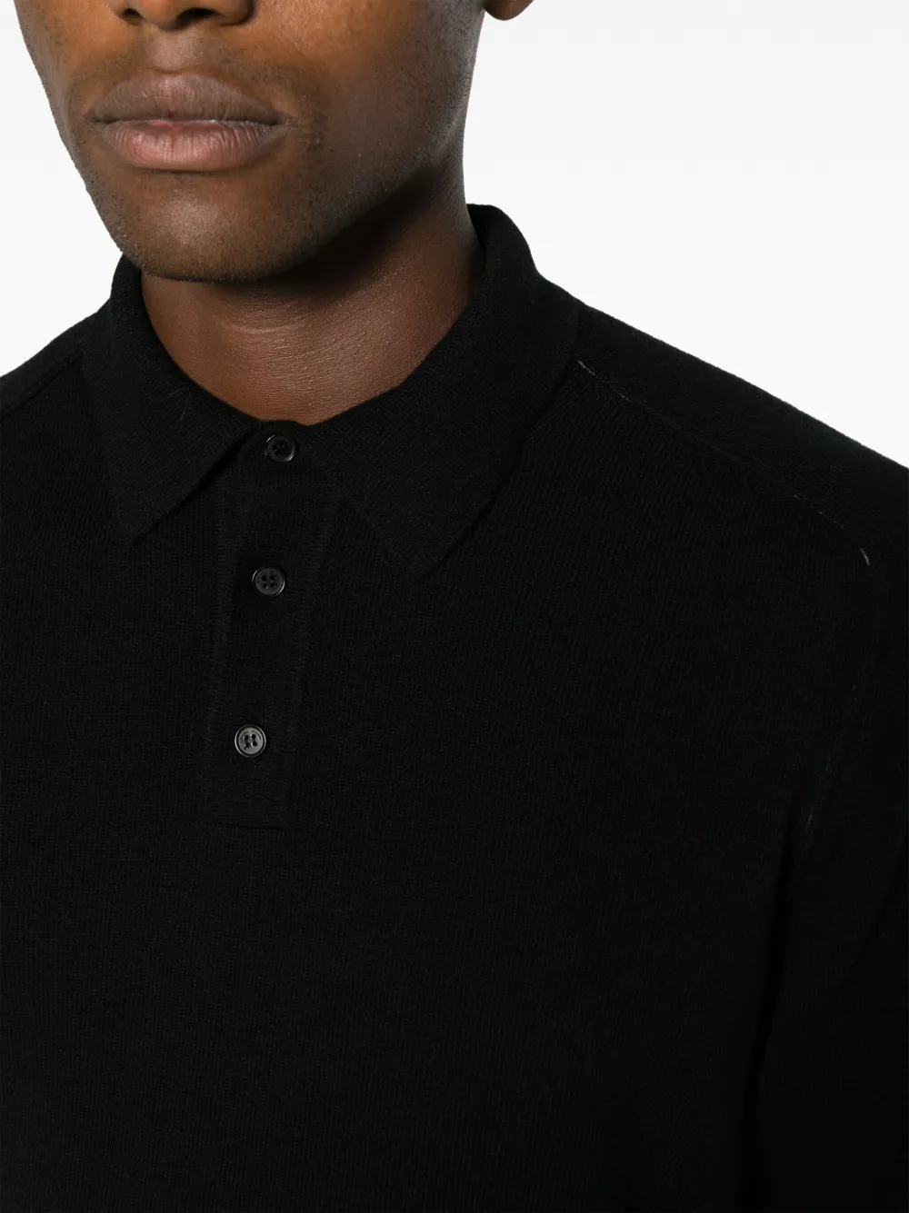 Roberto Collina Poloshirt met lange mouwen Zwart