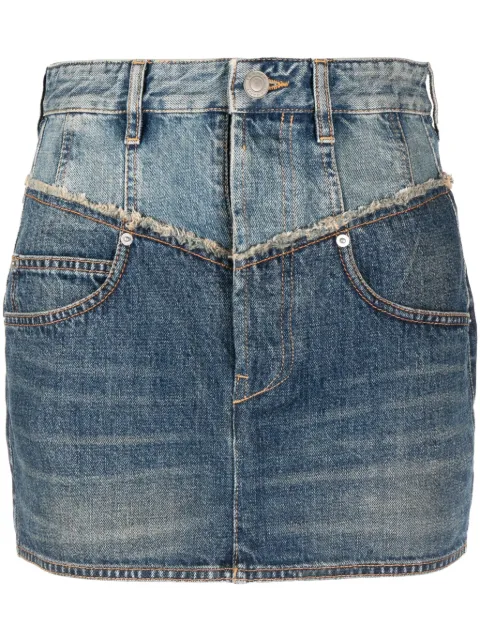 ISABEL MARANT two-tone panelled denim miniskirt