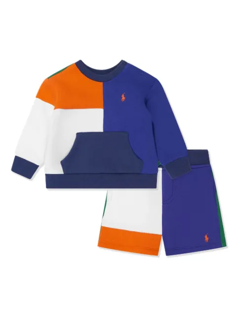 Ralph Lauren Kids colour-block fleece short set