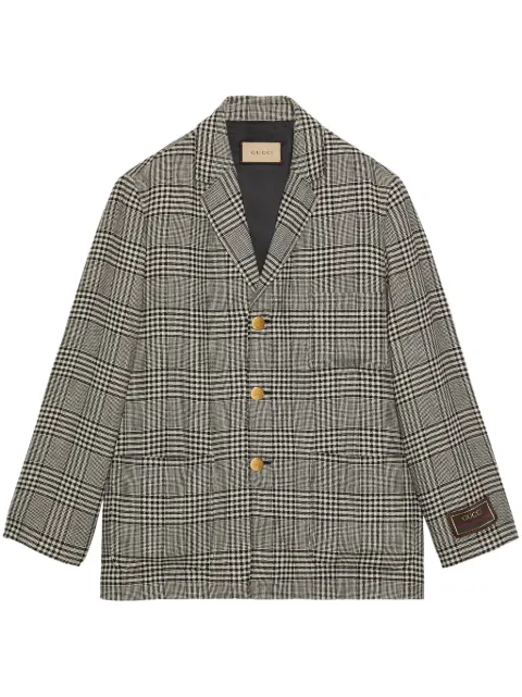 Gucci check-pattern single-breasted blazer