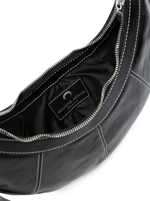 Marine Serre Soft Moon Crossbody Bag | Black | FARFETCH