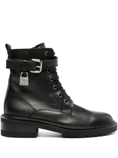 Via Roma 15 botas militares con detalle de candado