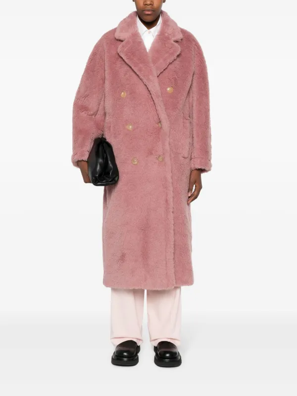 Max Mara フリース ダブルコート | ピンク | FARFETCH JP