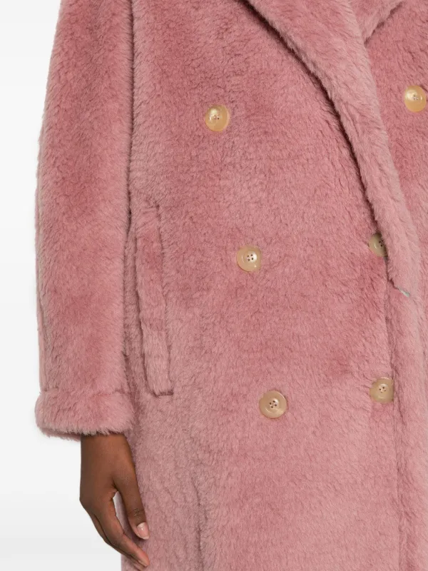 Max Mara double breasted Fleece Coat Pink FARFETCH NZ