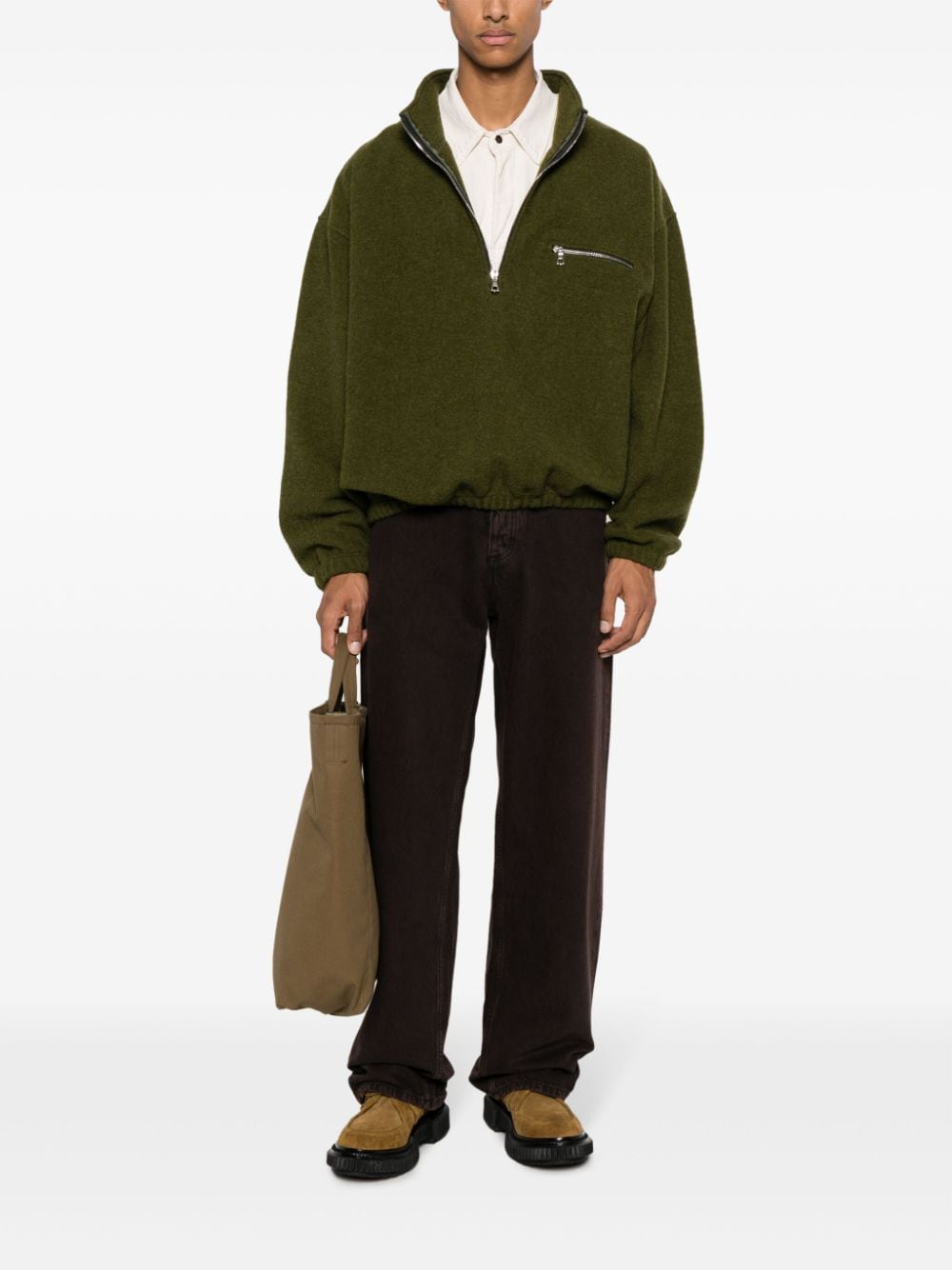 Rier half-zip wool fleece sweatshirt - Groen