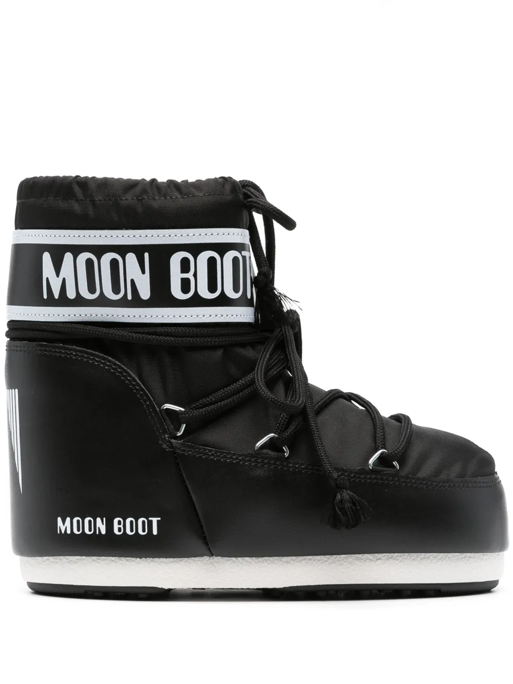 Moon Boot Icon Low Shell And Faux Leather Snow Boots In Black