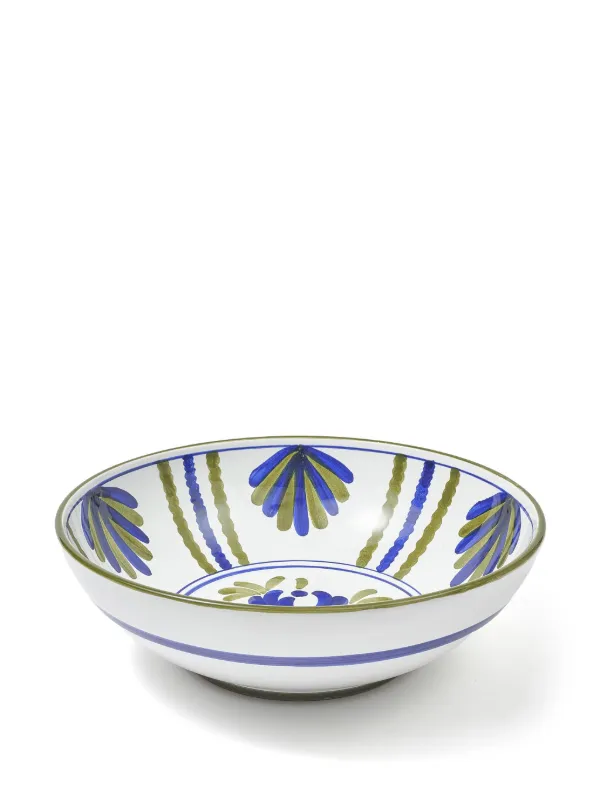 Cabana Blossom Ceramic Salad Bowl (30cm) in Blue