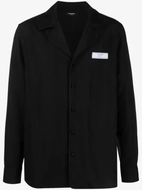 Balmain Camisa mangas longas com logo