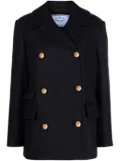 Prada double-breasted wool jacket - Blue