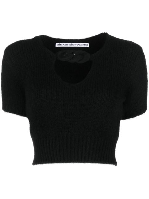 Alexander Wang chain-detail cropped knitted top Women