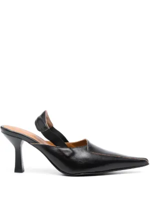 Leather deals slingback mules