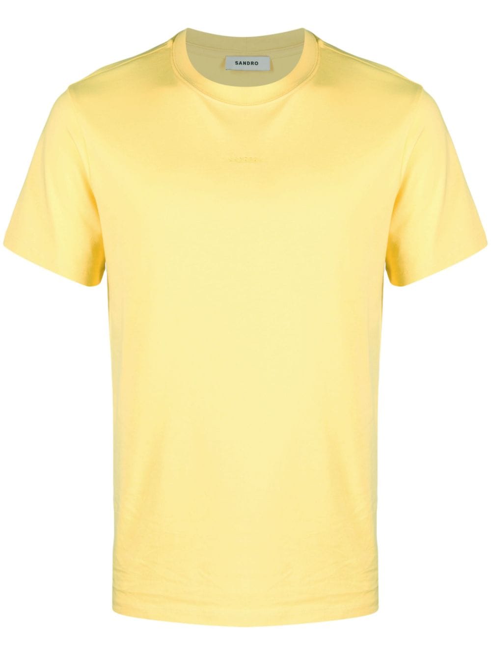 Sandro Logo-embroidered Cotton T-shirt In Yellow