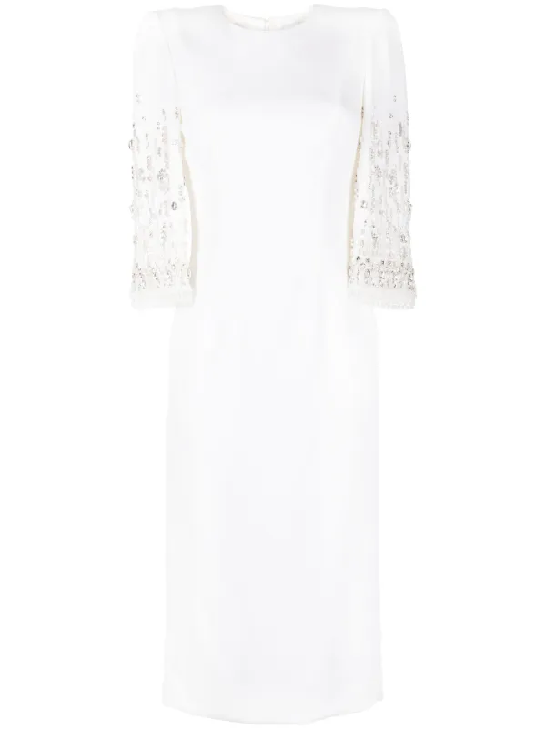 Jenny Packham Ebba crystal embellished Midi Dress Farfetch