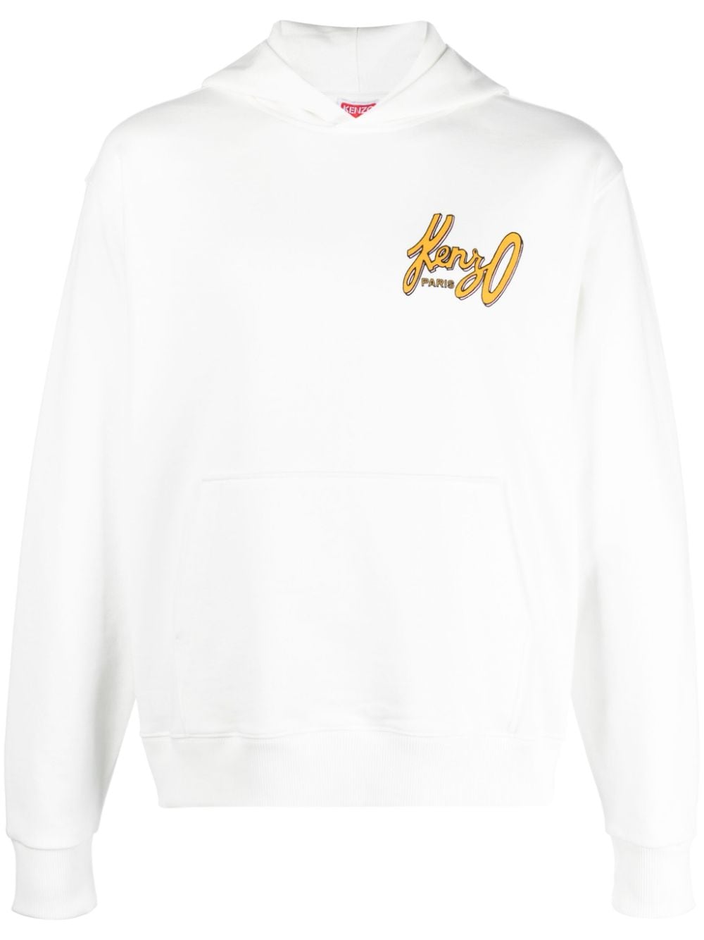 Shop Kenzo Archive Logo Cotton Hoodie In White