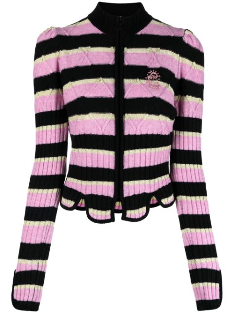 CORMIO stripe-pattern cable-knit jumper