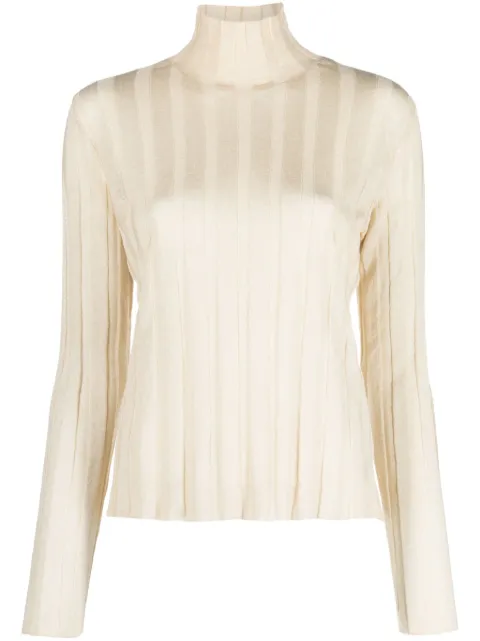 The Row ribbed linen-silk blend jumper