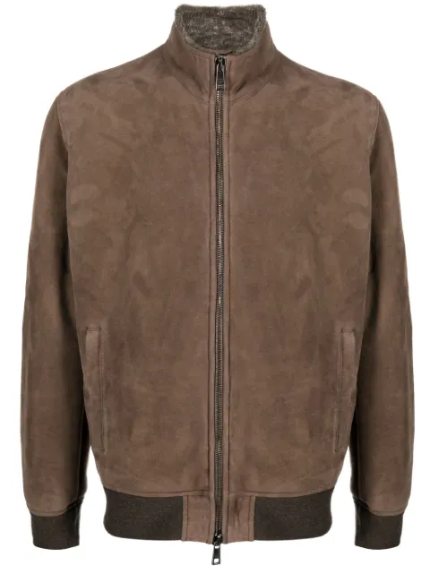 Giorgio Brato zip-up leather bomber jacket