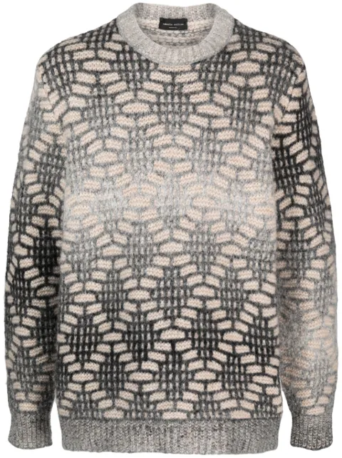 Roberto Collina suéter en jacquard con cuello redondo