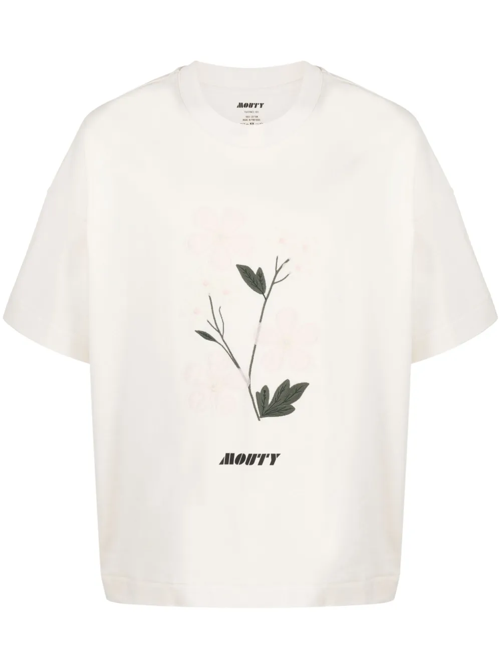 logo-print embroidered cotton T-shirt