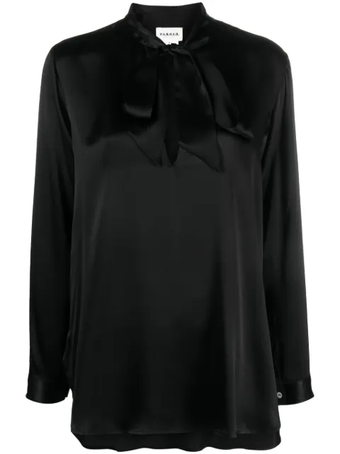 P.A.R.O.S.H. camisa de seda con moño en el cuello
