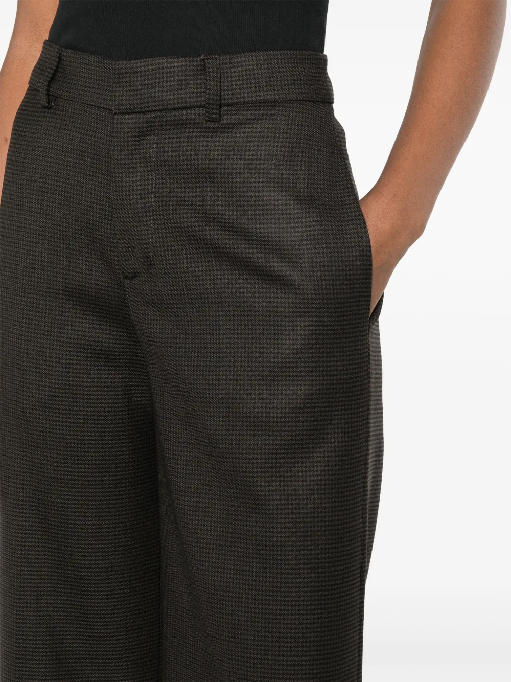 P.a.r.o.s.h Houndstooth High-waist Tailored Trousers In Braun