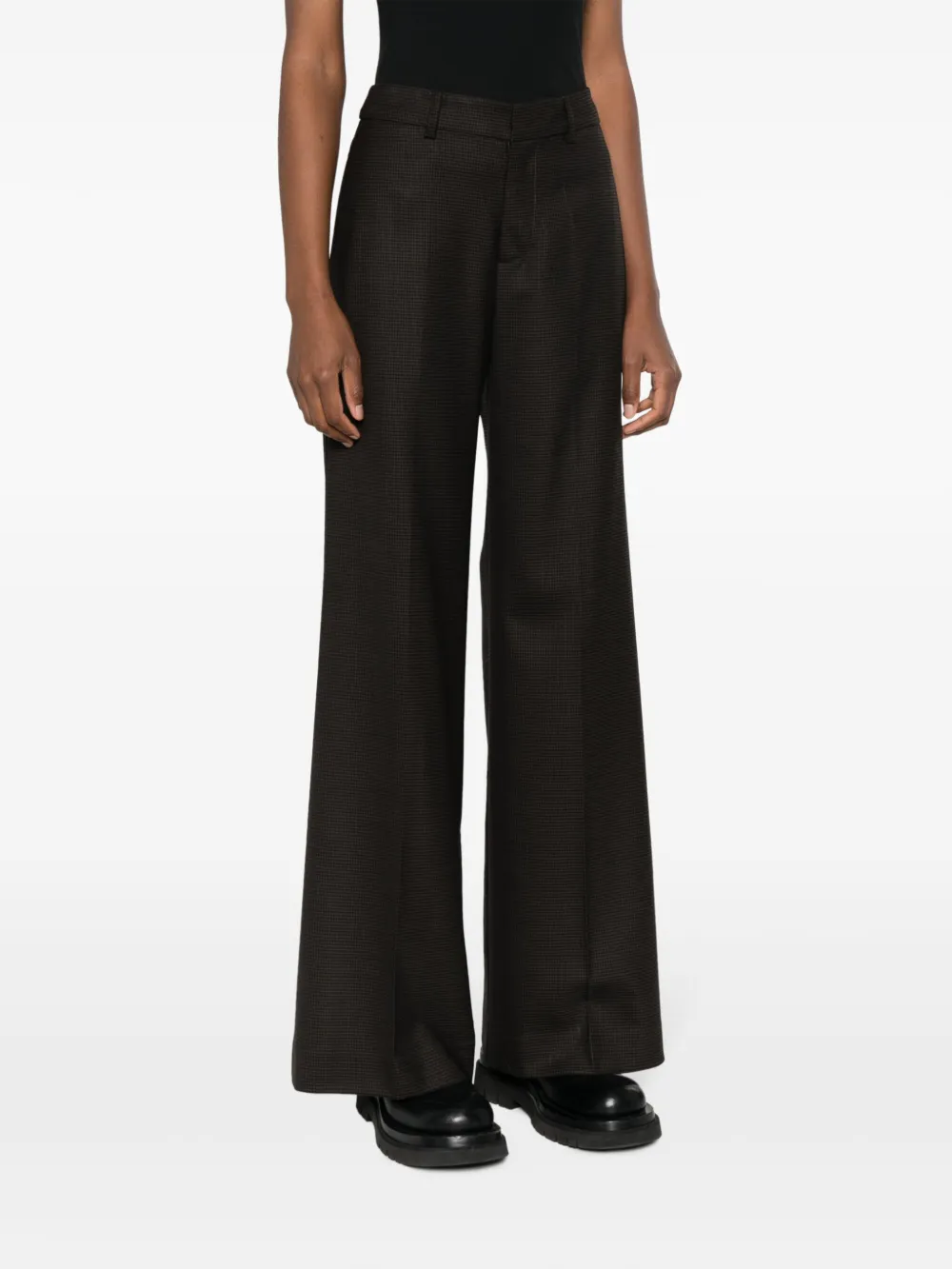 P.a.r.o.s.h Houndstooth High-waist Tailored Trousers In Braun