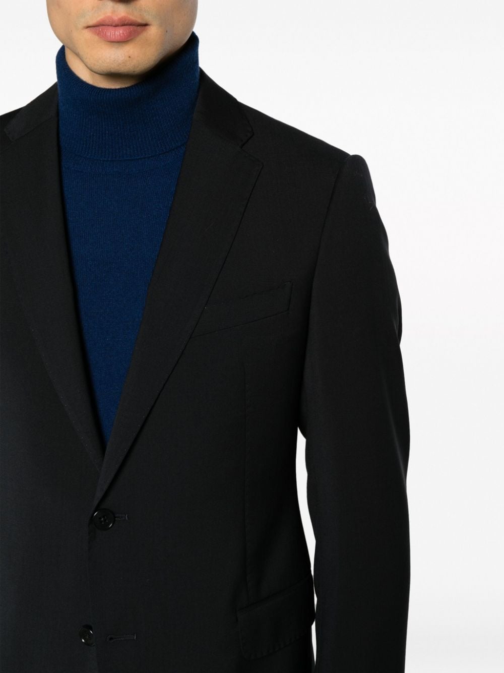 Shop Emporio Armani Single-breasted Virgin Wool Suit In Blue
