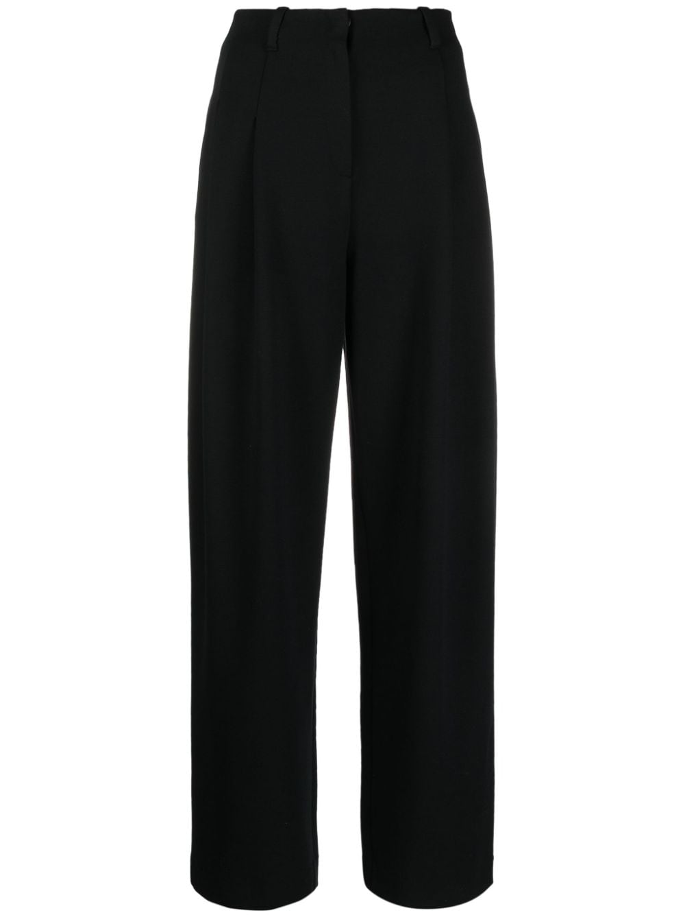Emporio Armani High-waist Pleated Trousers In Black