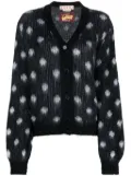 Marni patterned intarsia-knit V-neck cardigan - Black