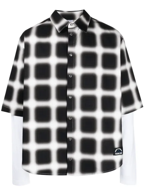COUNTY OF MILAN blurred-check layered shirt