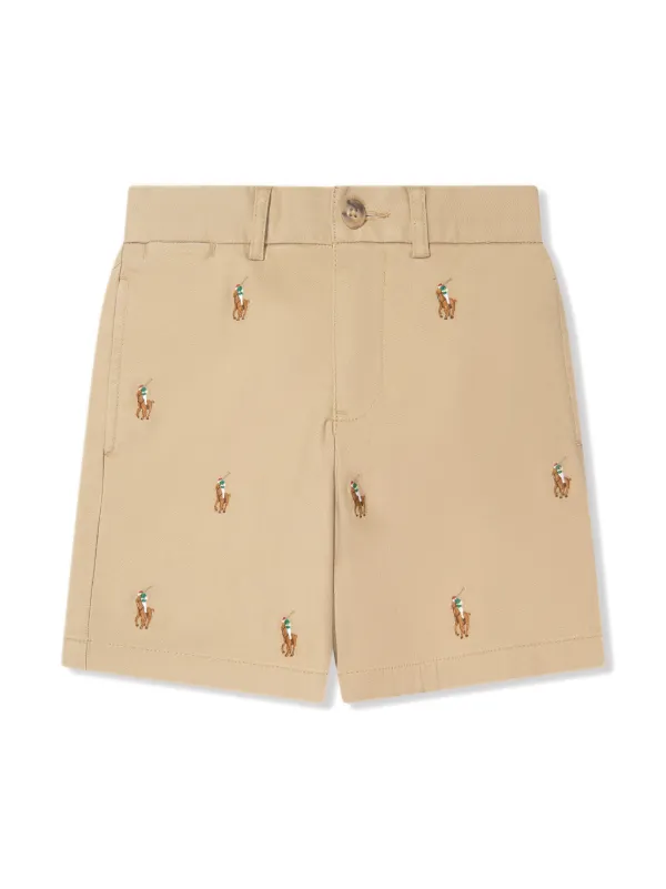 Ralph Lauren Kids Polo Pony embroidered Chino Shorts Farfetch